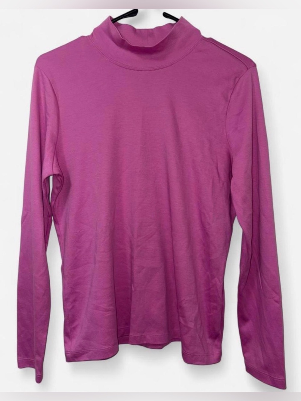 L.L. Bean Men's Long-Sleeve Mock Neck Shirt in Magenta